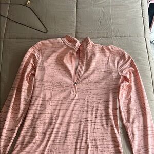 Nike Pink Fitted Long Sleeve Tee with Mandarin Collar